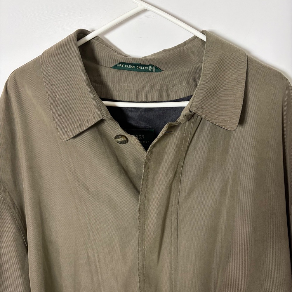 Ralph Lauren Trench Coat Men 48R XL Tan Taupe Overcoat Zip Out Liner Heritage - Picture 6 of 15